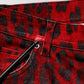 Red Leopard Print Cotton Skinny Denim Jeans