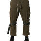 Brown Cotton Cargo Drawstring Pants