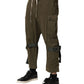 Brown Cotton Cargo Drawstring Pants