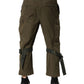 Brown Cotton Cargo Drawstring Pants