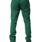 Green Cotton Stretch Skinny Men Denim Jeans