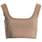 Beige Wool Women Top