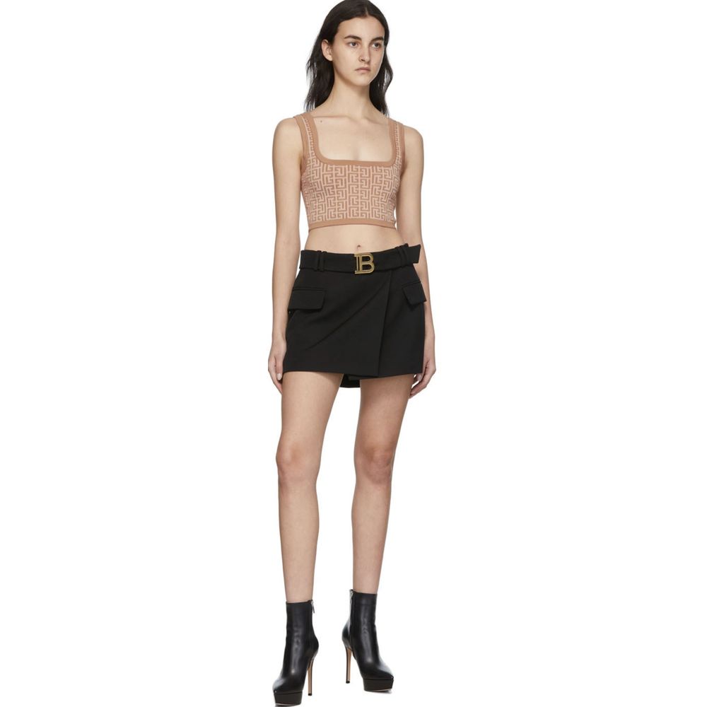 Beige Wool Women Top