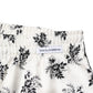 White Floral Silk Casual Lounge Pants