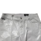 Silver Cotton Stretch Slim Denim Jeans