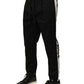 Black Cotton Mid Waist Jogger Pants