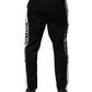 Black Cotton Mid Waist Jogger Pants