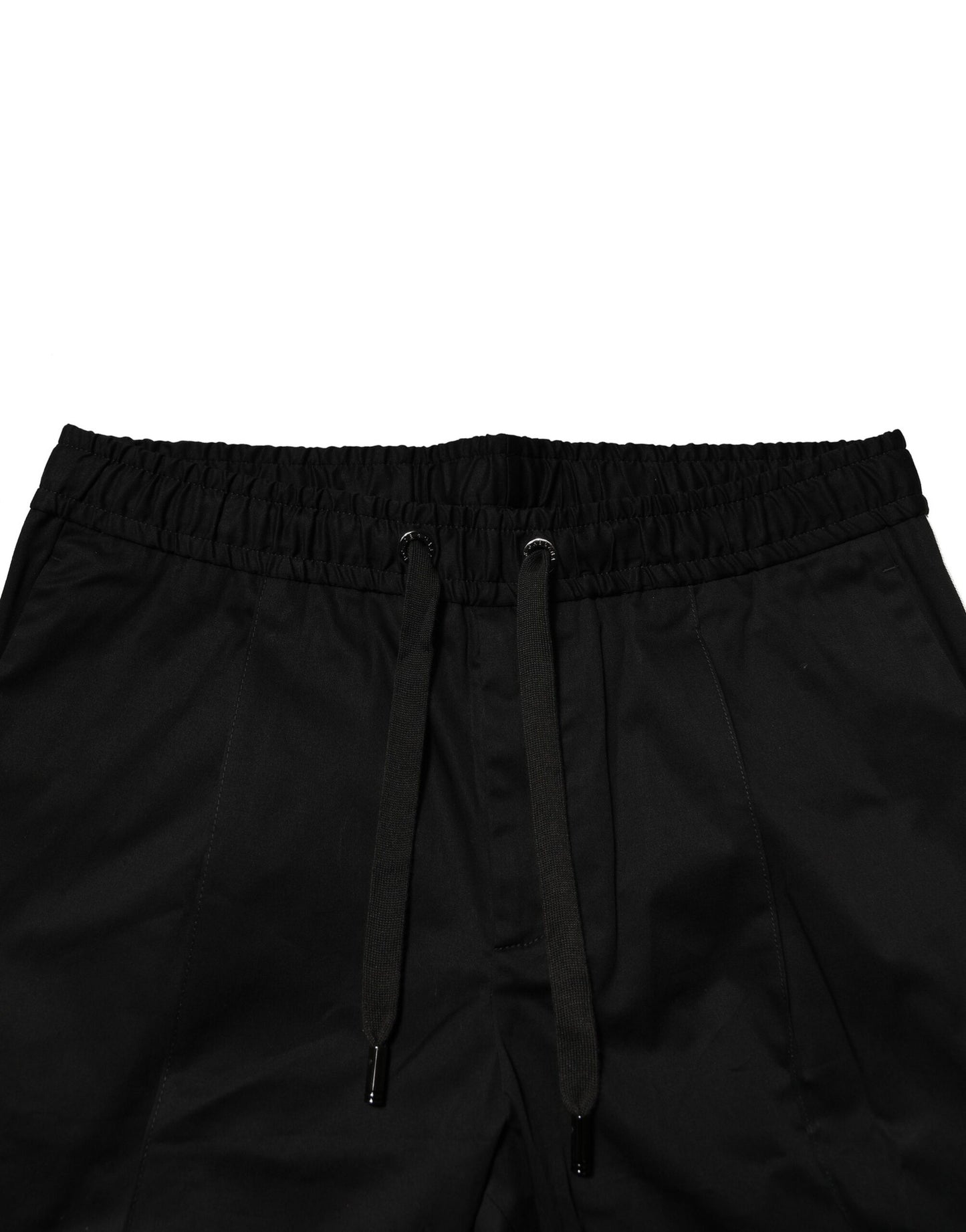 Black Cotton Mid Waist Jogger Pants