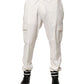 White Cotton Cargo Jogger Men Pants
