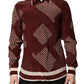 Maroon Dotted Silk Long Sleeve Casual Shirt
