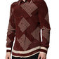 Maroon Dotted Silk Long Sleeve Casual Shirt