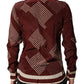 Maroon Dotted Silk Long Sleeve Casual Shirt