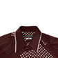 Maroon Dotted Silk Long Sleeve Casual Shirt
