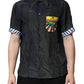 Black Silk Short Sleeves Men Casual Shirt