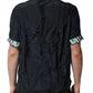 Black Silk Short Sleeves Men Casual Shirt