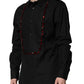 Black Crystal GOLD Formal Men Dress Shirt