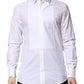 White Bib Cotton Poplin GOLD Formal Shirt