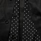 Black Polka Dot Collar Tie Neck Casual Shirt