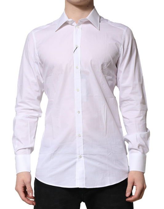 White Cotton GOLD Long Sleeves Formal Shirt