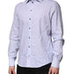 White Blue Striped Cotton Dress Formal Shirt