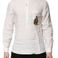 White DG Crown Embellish Dress Formal Shirt