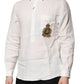 White DG Crown Embellish Dress Formal Shirt