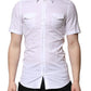 White Cotton Short Sleeves GOLD Casual Shirt