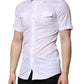 White Cotton Short Sleeves GOLD Casual Shirt