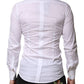 White Floral Embroidery Men GOLD Formal Shirt