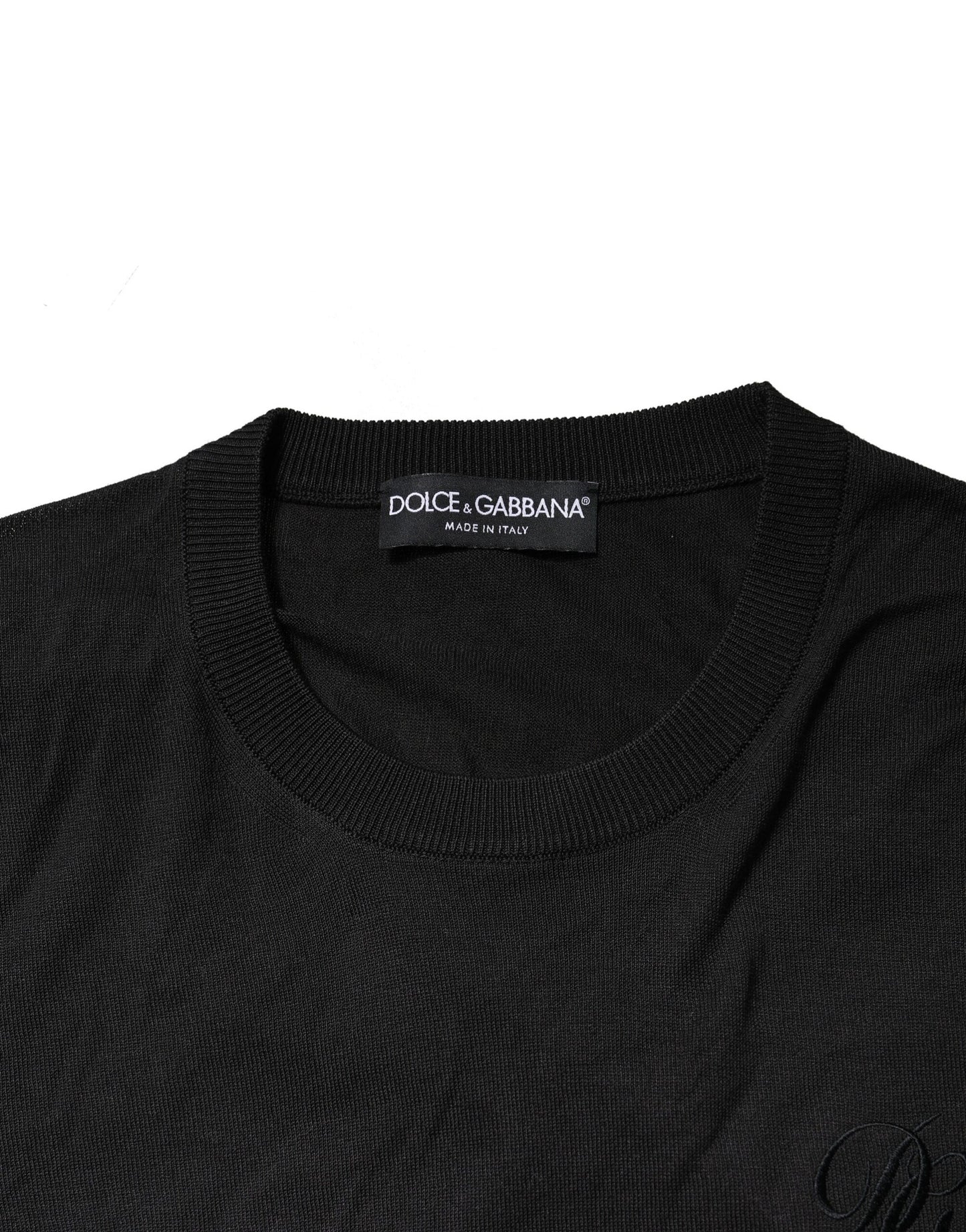 Black Cotton DG Logo Men Sweatshirt Sweater