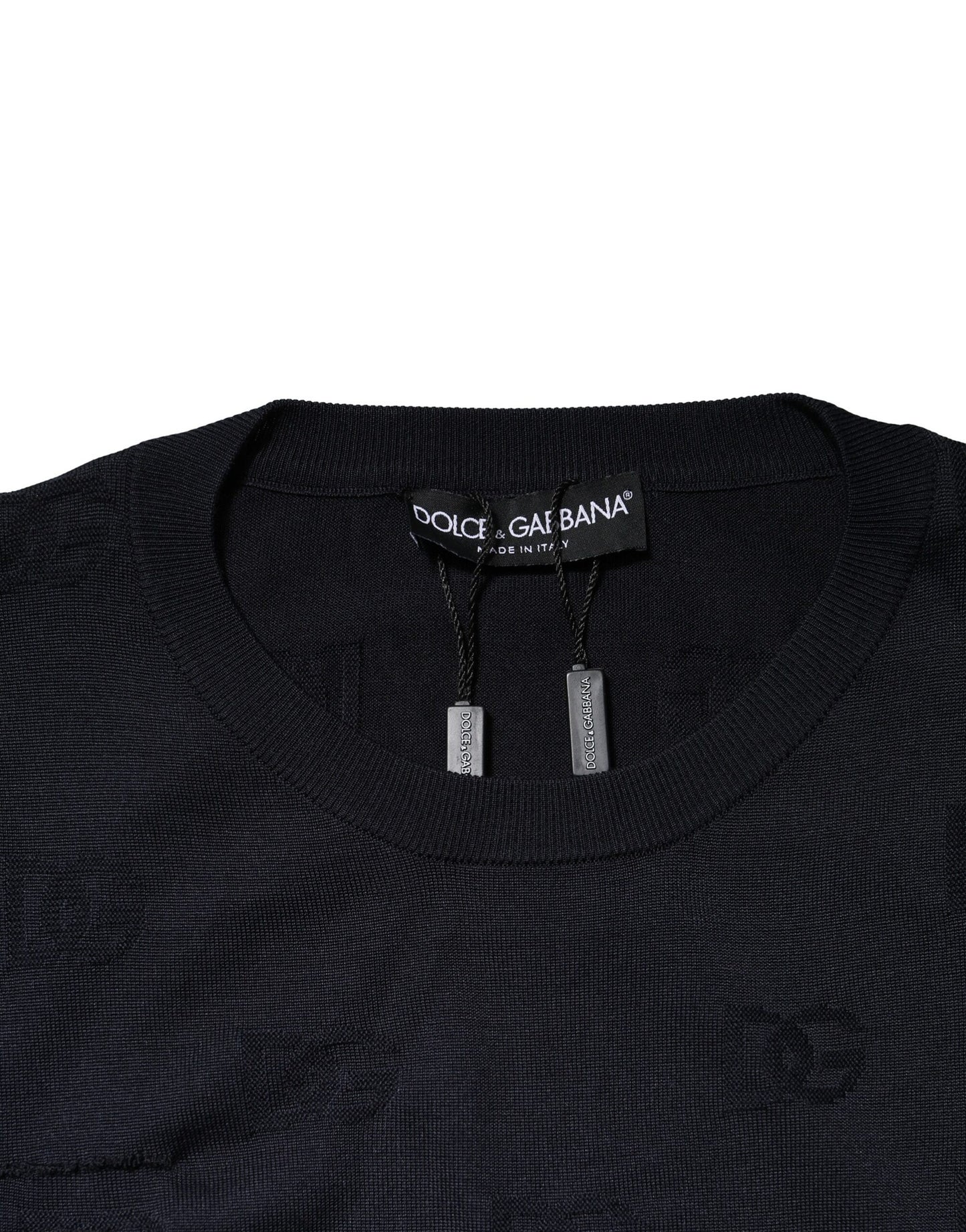 Black Silk Crew Neck Sweatshirt Sweater