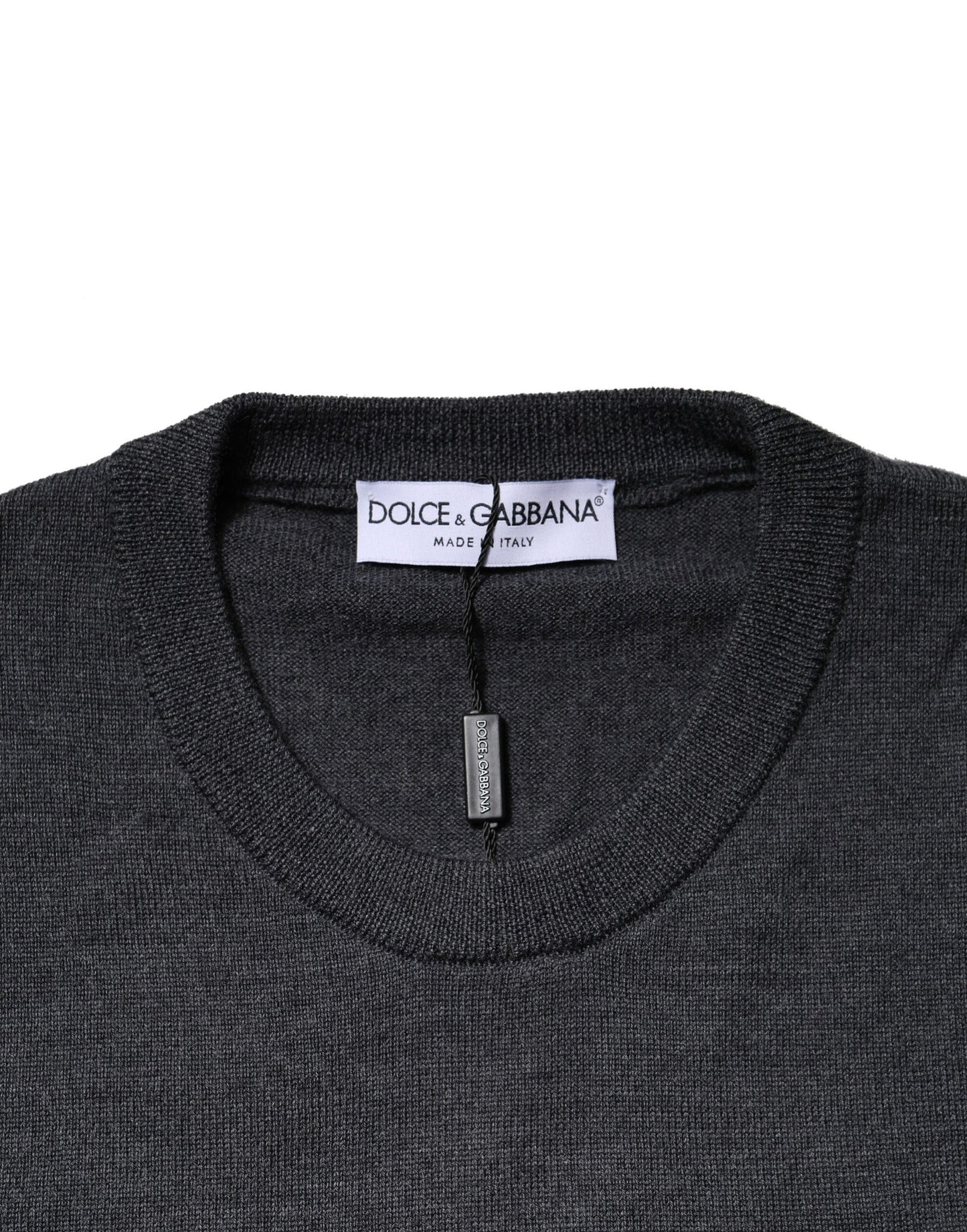 Dark Gray Wool Crew Neck Sweatshirt Sweater