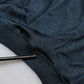 Dark Blue Silk Logo Patch Crew Neck T-shirt