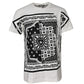 White Bandana Crew Neck Short Sleeves T-shirt