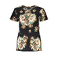Black Cotton Women T-Shirt