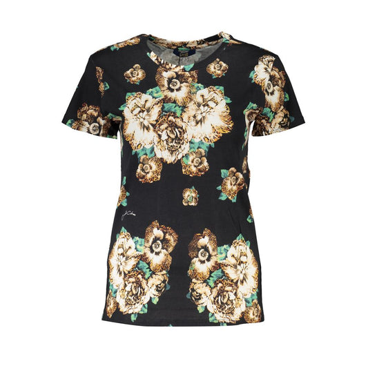 Black Cotton Women T-Shirt