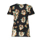 Black Cotton Women T-Shirt