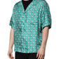 Green Printed Short Sleeves Casual Shirt