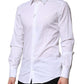 White Long Sleeves Dress GOLD Formal Shirt