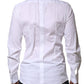 White Long Sleeves Dress GOLD Formal Shirt