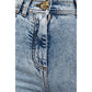 Blue Cotton Women's High-Waisted Jean