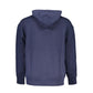 Blue Cotton Men Sweater with Hood