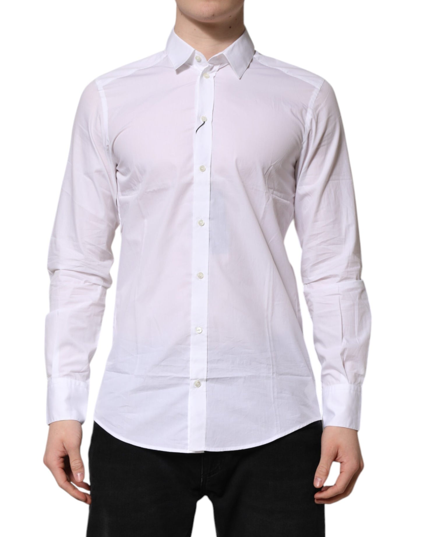 White Cotton Long Sleeves Dress Formal Shirt