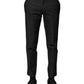 Gray Cotton Patterned Formal Pants
