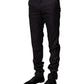 Black Wool Patterned Formal Pants