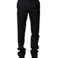 Black Wool Striped Formal Pants