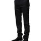Black Wool Striped Formal Pants