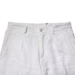 White Linen Mid Waist Cropped Pants