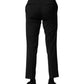 Black Wool Formal Men Cropped Pants