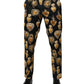 Black Gold Sacred Heart Print Pants